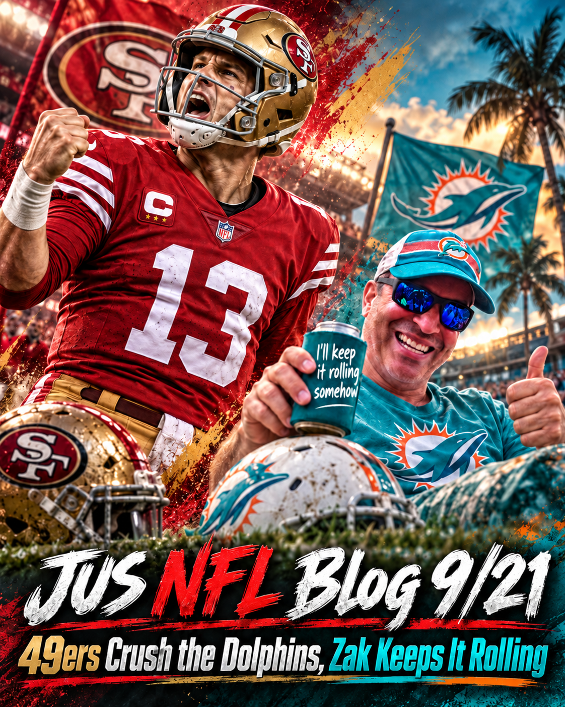 JUS NFL BLOG 9/21: 49ERS CRUSH THE DOLPHINS, ZAK KEEPS IT ROLLING